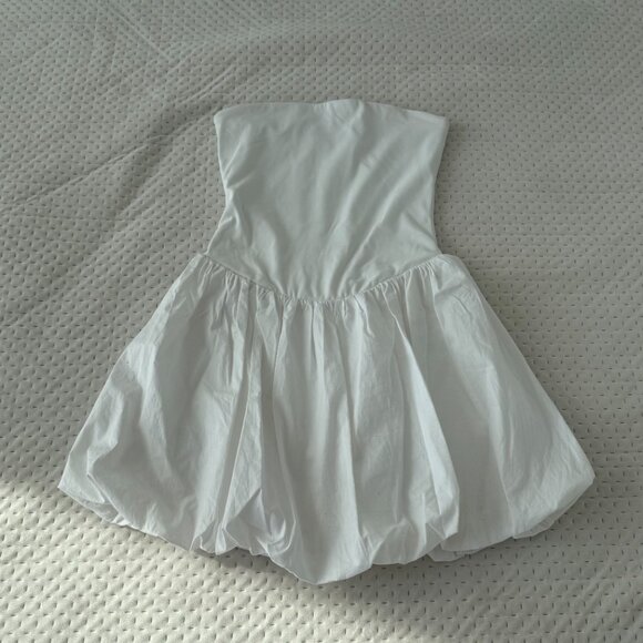 GARAGE WHITE BUBBLE SKIRT TUBE MINI DRESS XXS (WITH BUILT-IN SHORTS) - Picture 2 of 4